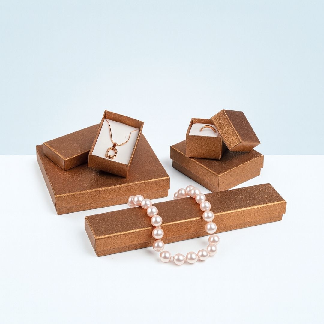 Metallic Cardboard Jewelry Gift Boxes
