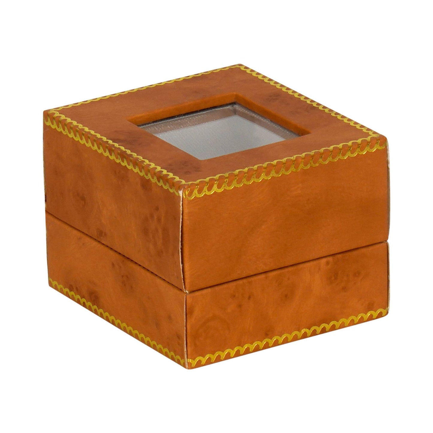 Window Leatherette Earring Box