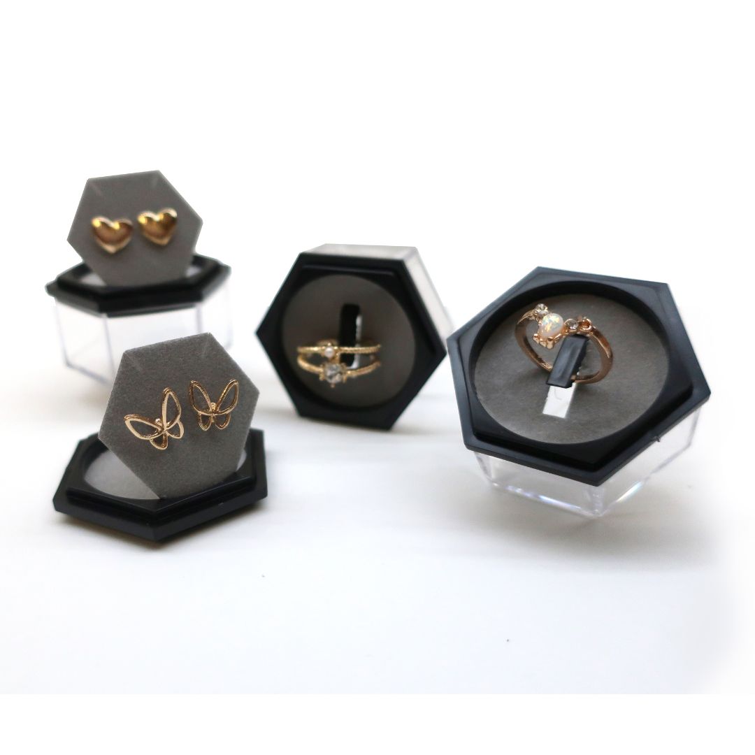 Crystal Clear Hexagonal Display Boxes