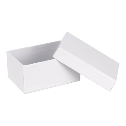 Classic Leatherette Double Ring Box - Prestige and Fancy - White