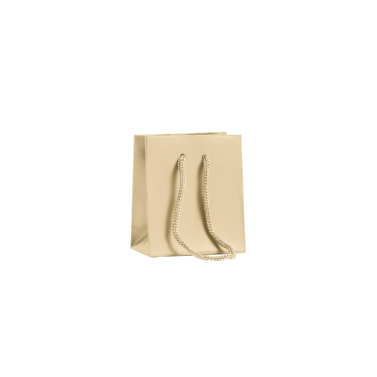 Classic Matte Laminated Gift Bag - 3 x 2 x 3.5 - Prestige and Fancy - Cream