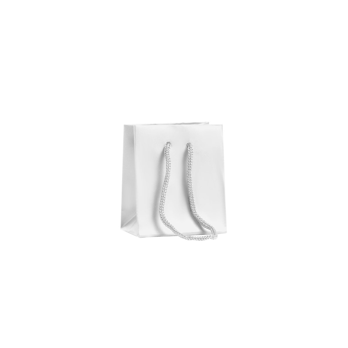 Classic Matte Laminated Gift Bag - 3 x 2 x 3.5 - Prestige and Fancy - White