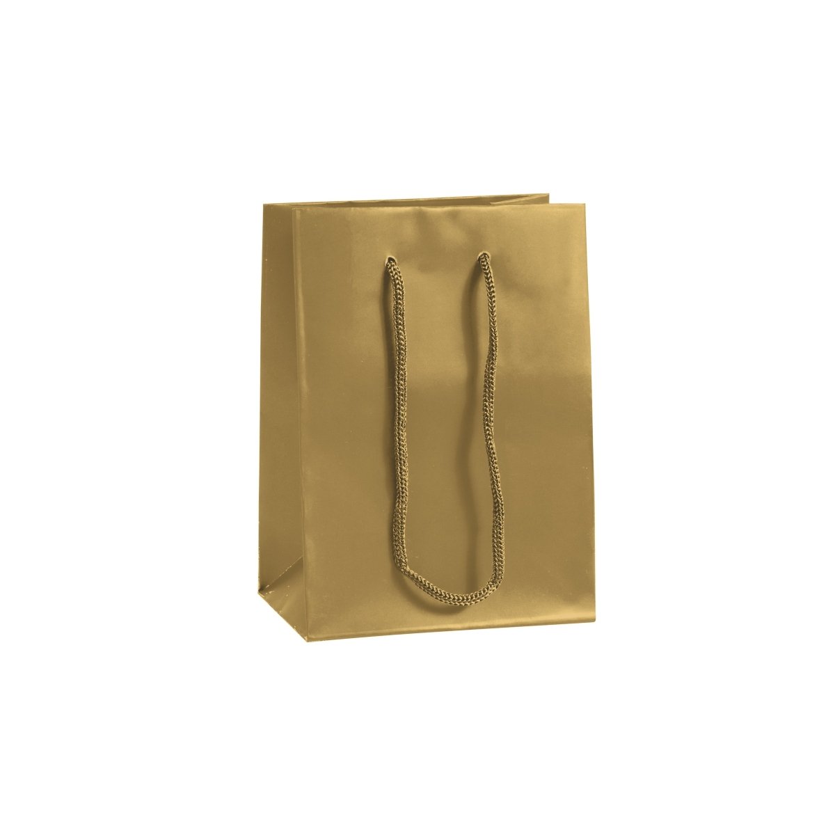 Classic Matte Laminated Gift Bag - 4.875 x 3 x 6.625 - Prestige and Fancy - Gold