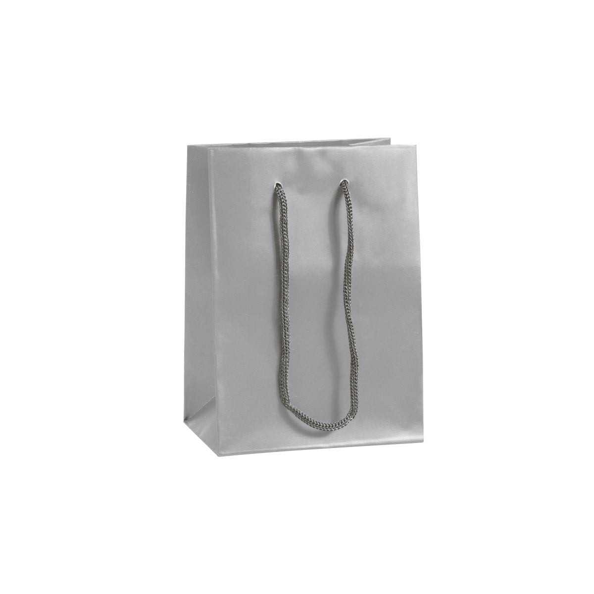 Classic Matte Laminated Gift Bag - 4.875 x 3 x 6.625 - Prestige and Fancy - Silver