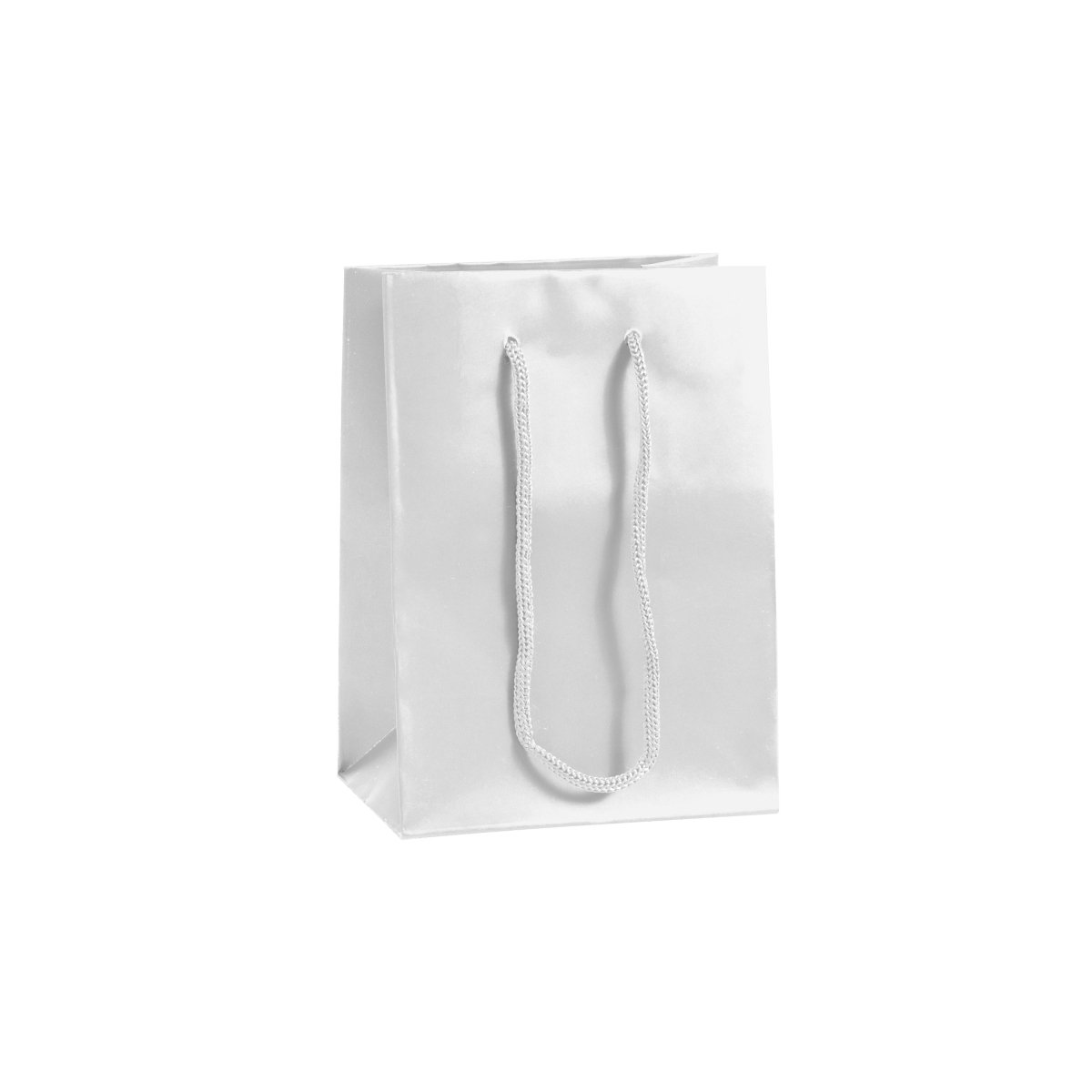 Classic Matte Laminated Gift Bag - 4.875 x 3 x 6.625 - Prestige and Fancy - White