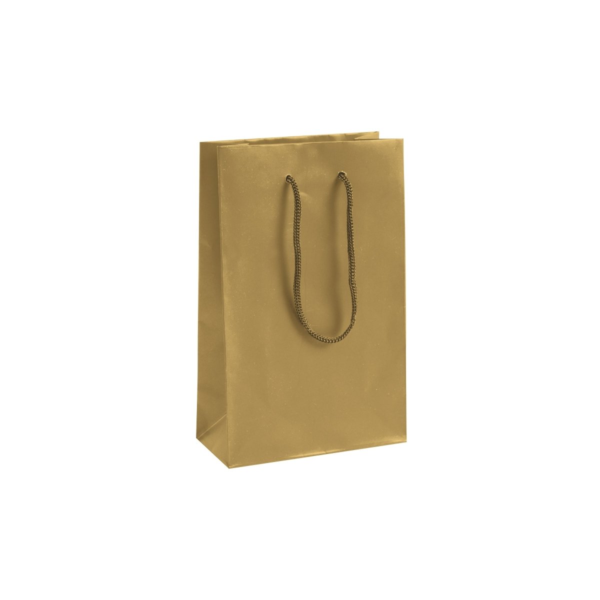 Classic Matte Laminated Gift Bag - 5 x 2.5 x 8 - Prestige and Fancy - Gold