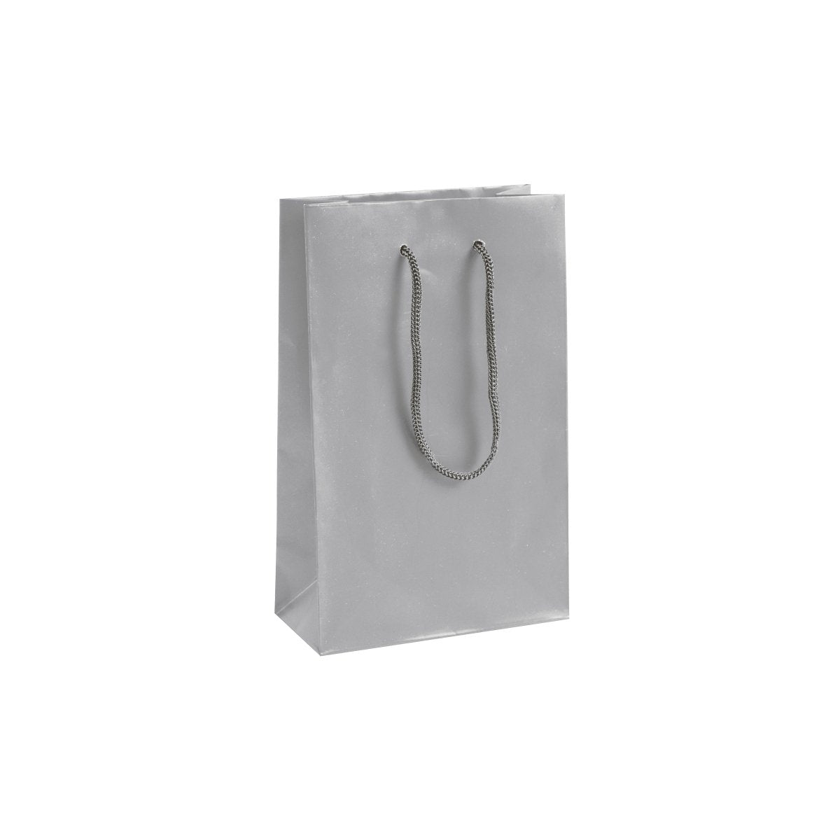 Classic Matte Laminated Gift Bag - 5 x 2.5 x 8 - Prestige and Fancy - Silver