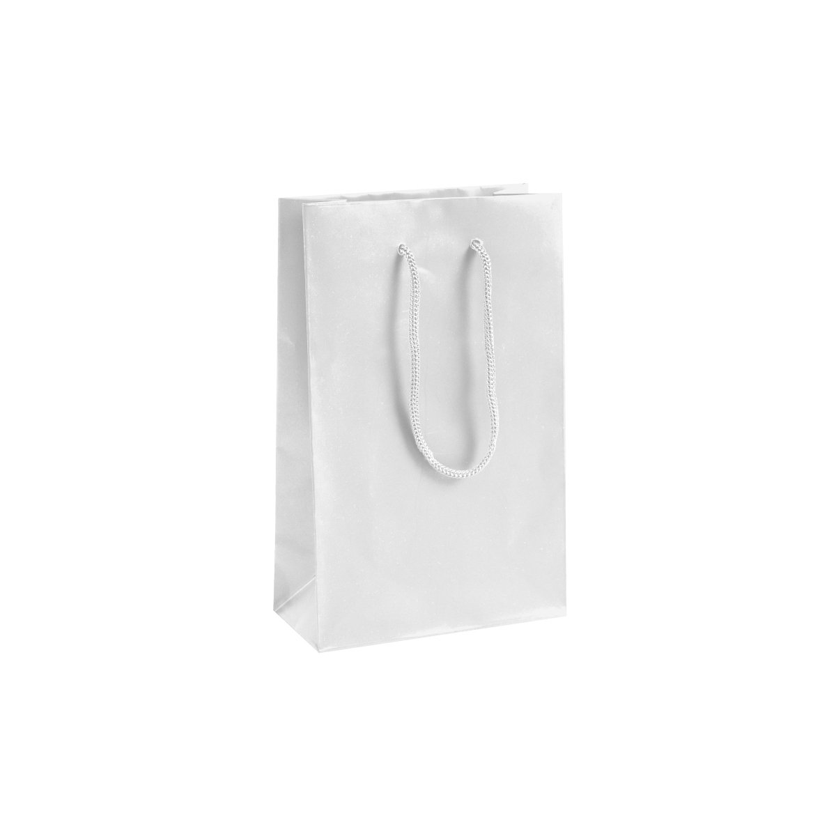 Classic Matte Laminated Gift Bag - 5 x 2.5 x 8 - Prestige and Fancy - White