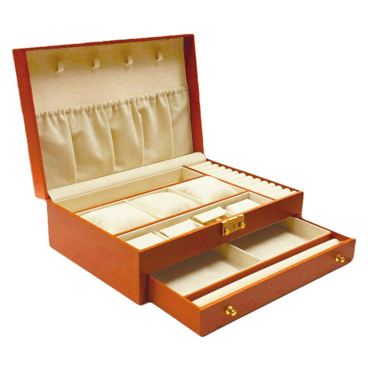 Mahogany Jewelry Case with Drawer and Key - Prestige and Fancy -
