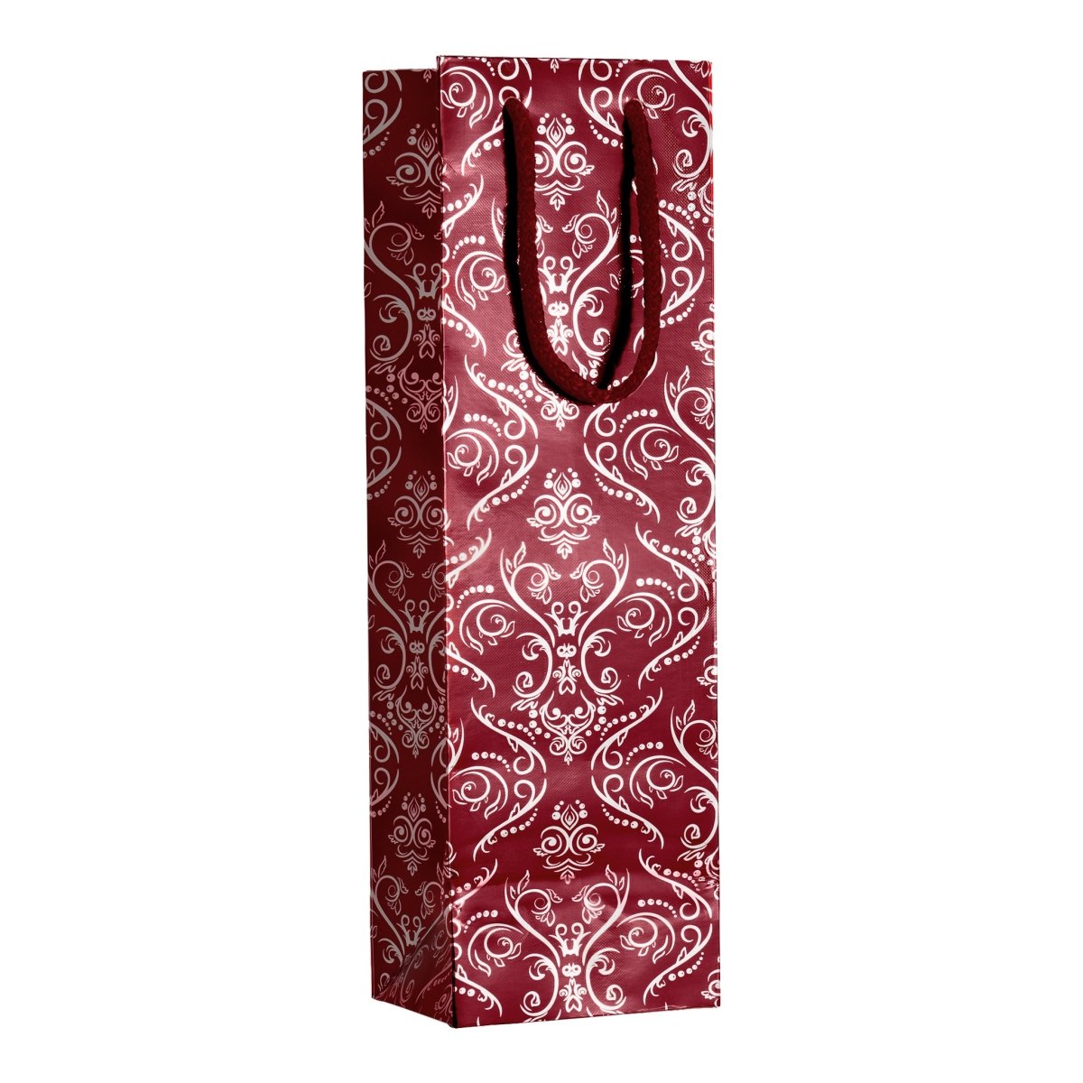Metallic Wine Gift Bags - Prestige and Fancy - Burgundy-Silver