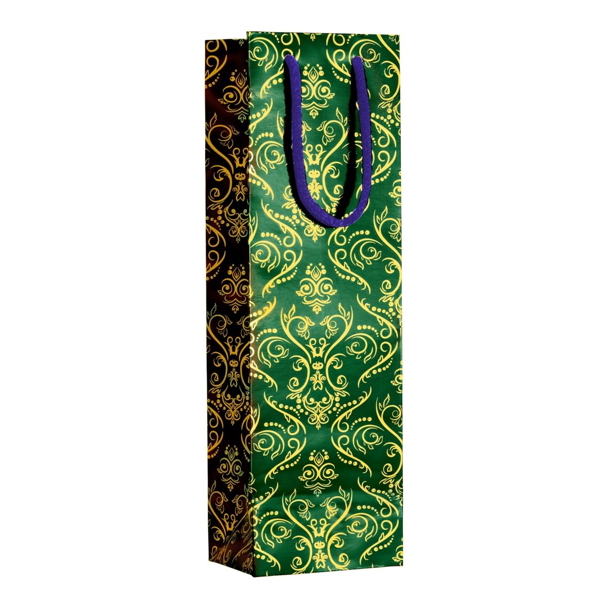 Metallic Wine Gift Bags - Prestige and Fancy - Green-Gold