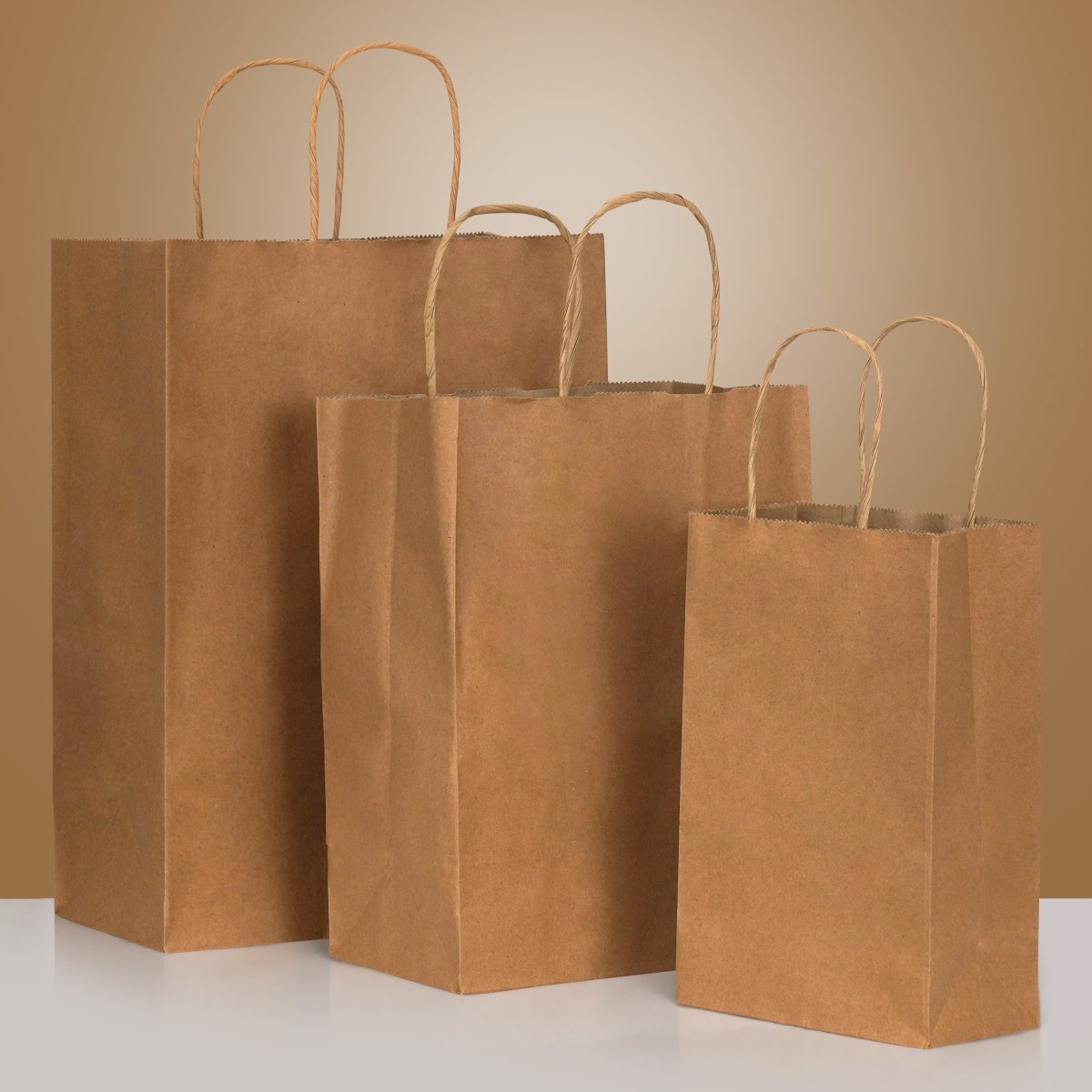 Paper Shopping Bag - 5.5 x 3.25 x 8.375 - Prestige and Fancy - Kraft