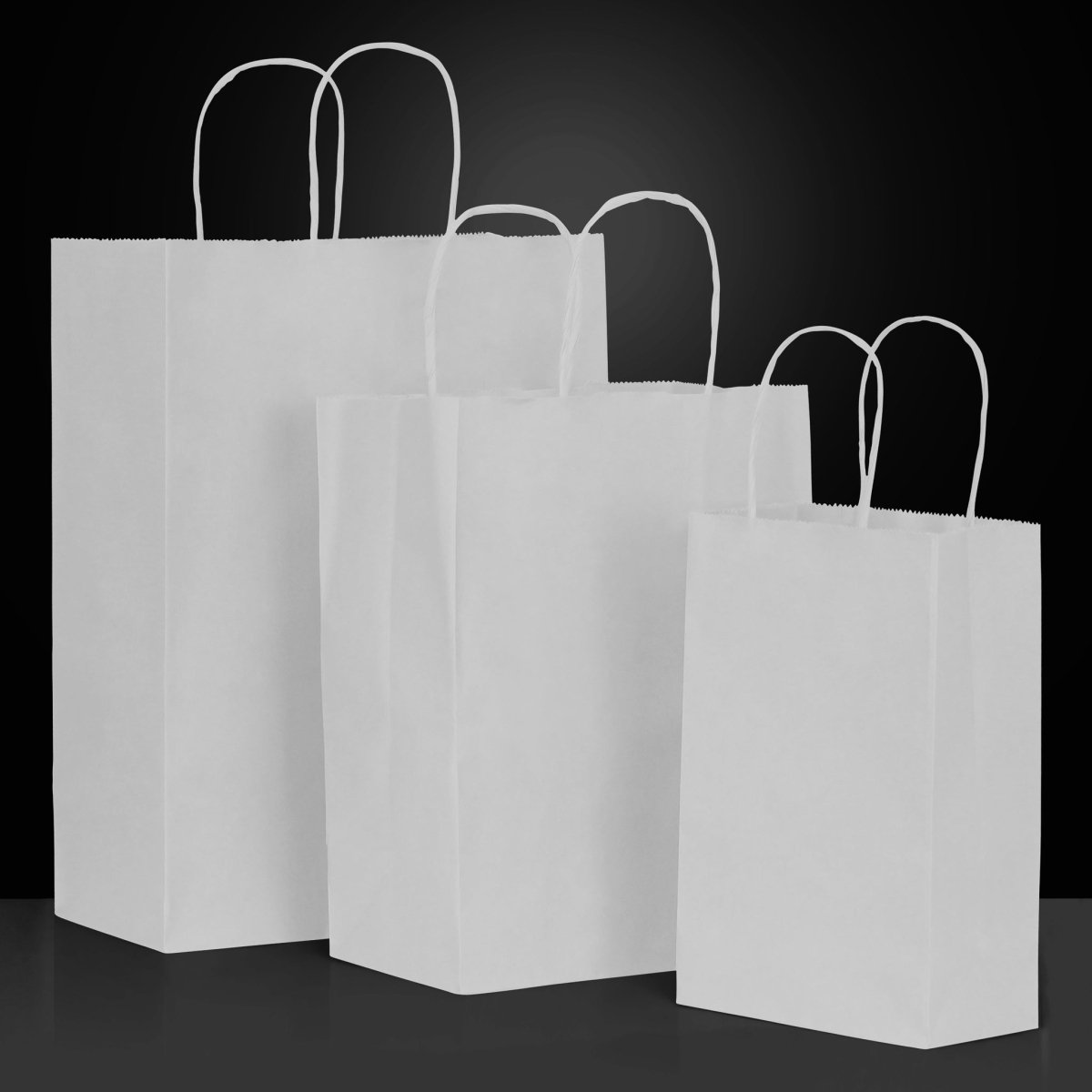 Paper Shopping Bag - 8 x 4.75 x 10.5 - Prestige and Fancy - White