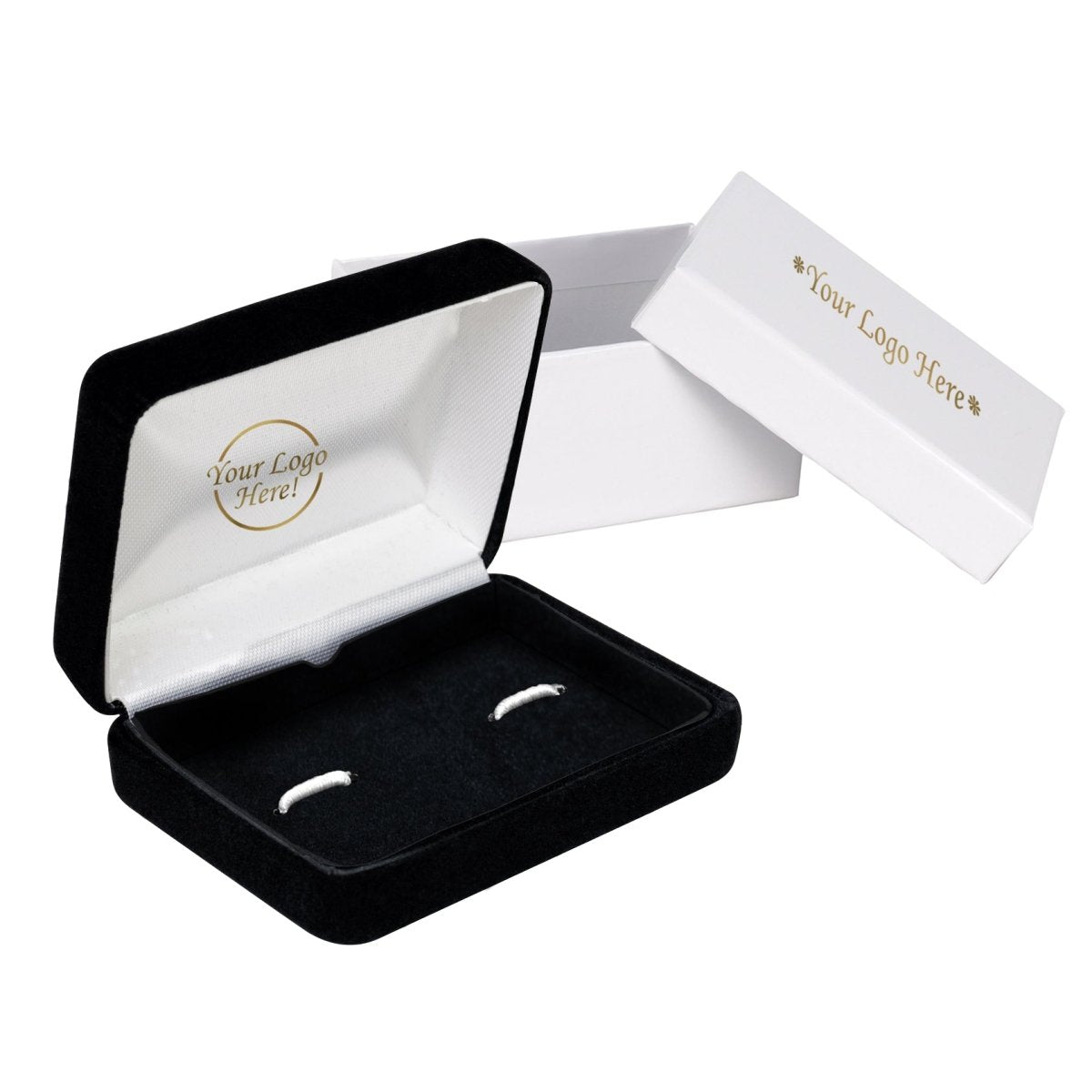 Plushed Velour Cufflink Box - Prestige and Fancy - Two Piece Packer