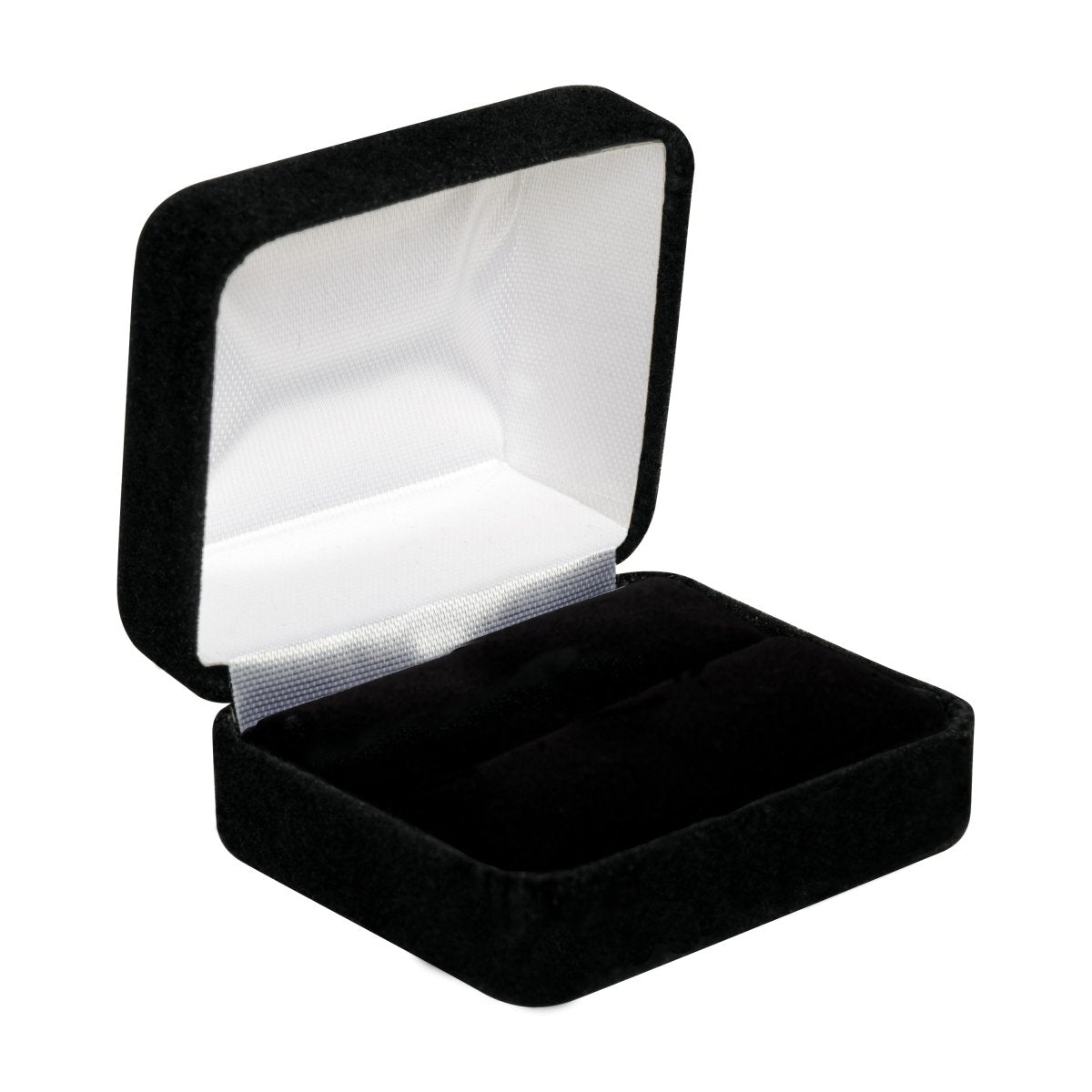 Plushed Velour Double Ring Box - Prestige and Fancy - Two Piece Packer