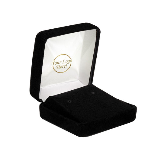 Plushed Velour Square Pendant & Earring Box - Prestige and Fancy - Chip - No Packer No Sleeve