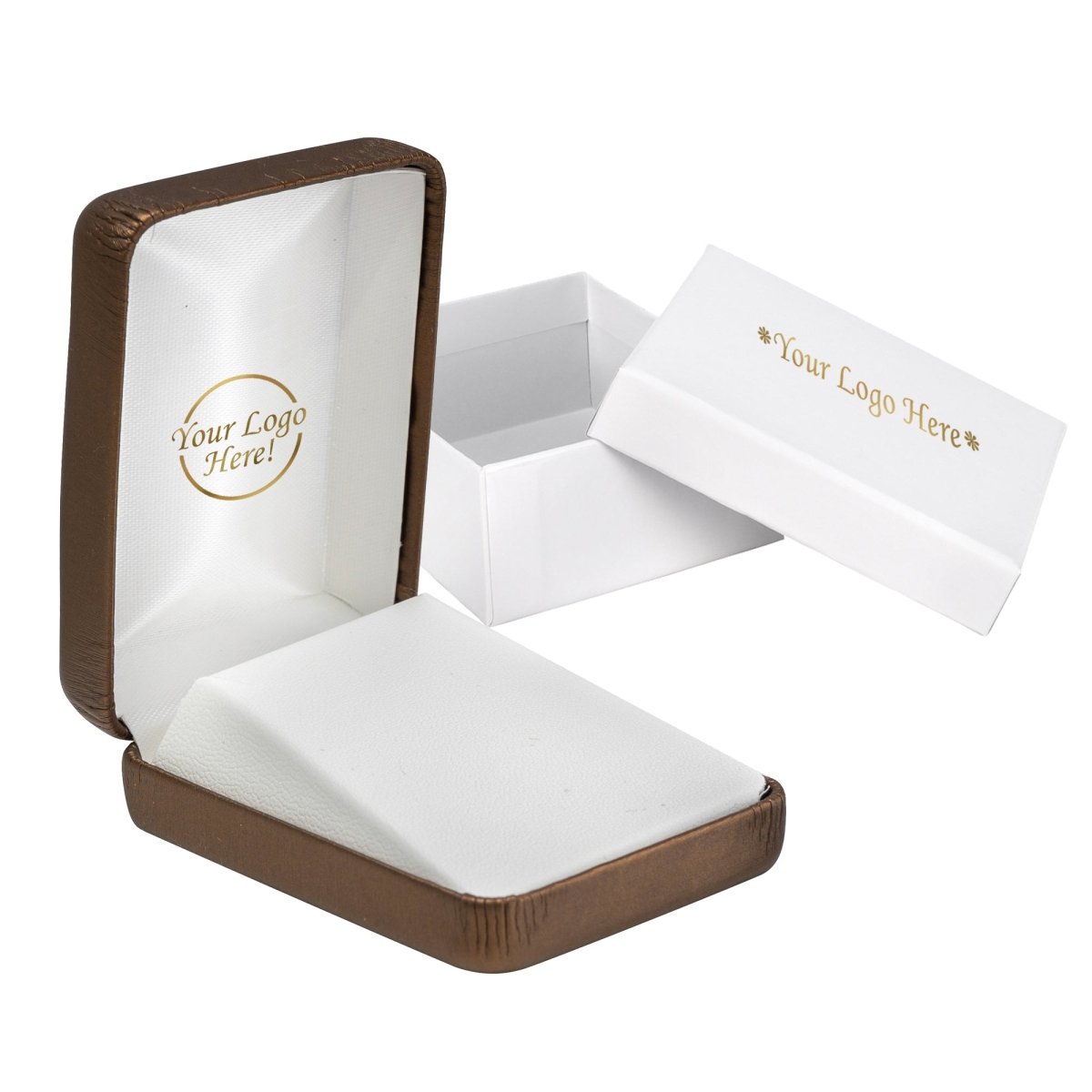 Vibrant Leatherette Pendant Box - Prestige and Fancy - Bronze Brushed