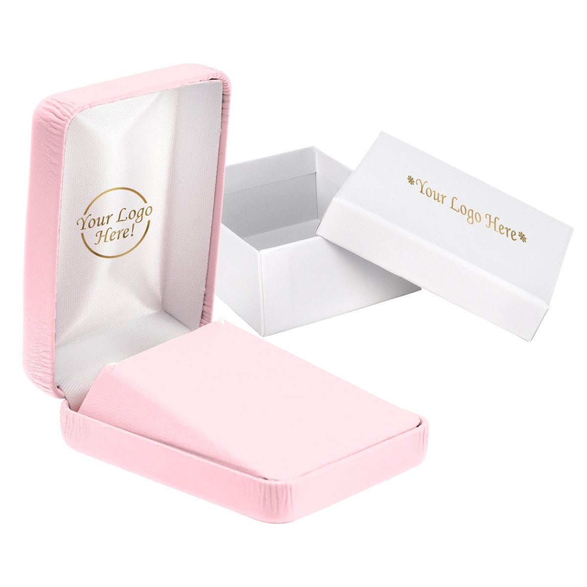 Vibrant Leatherette Pendant Box - Prestige and Fancy - Pink Leatherette