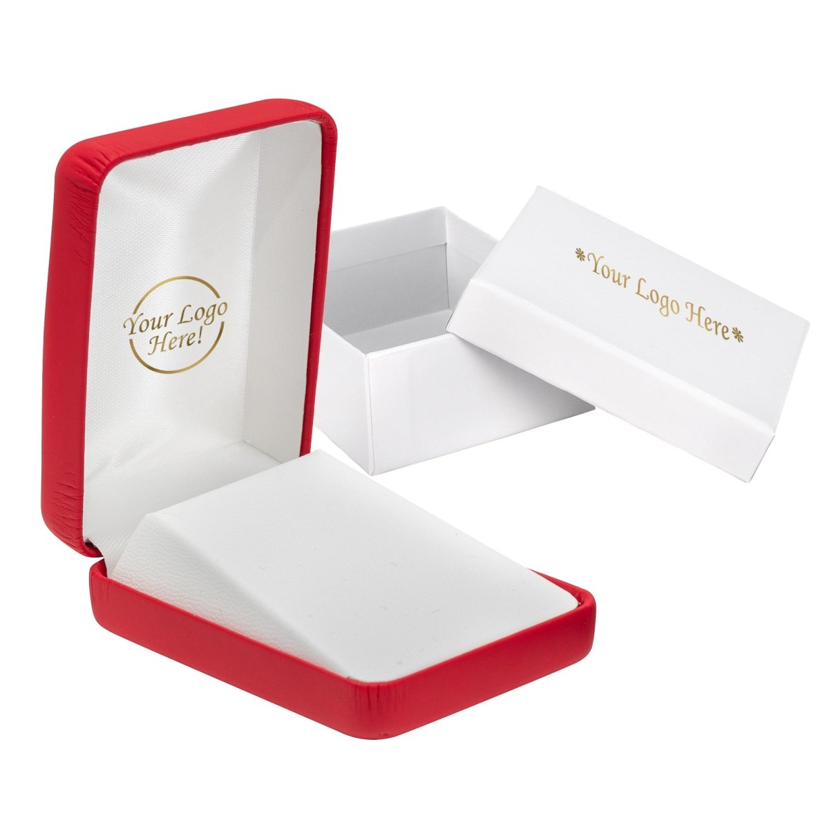 Vibrant Leatherette Pendant Box - Prestige and Fancy - Red Matte