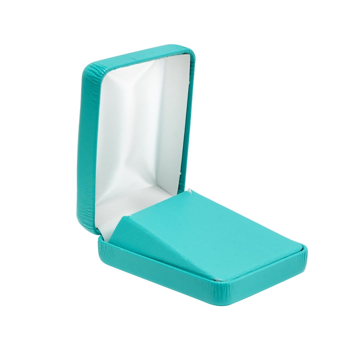 Vibrant Leatherette Pendant Box - Prestige and Fancy - Turquoise Leatherette