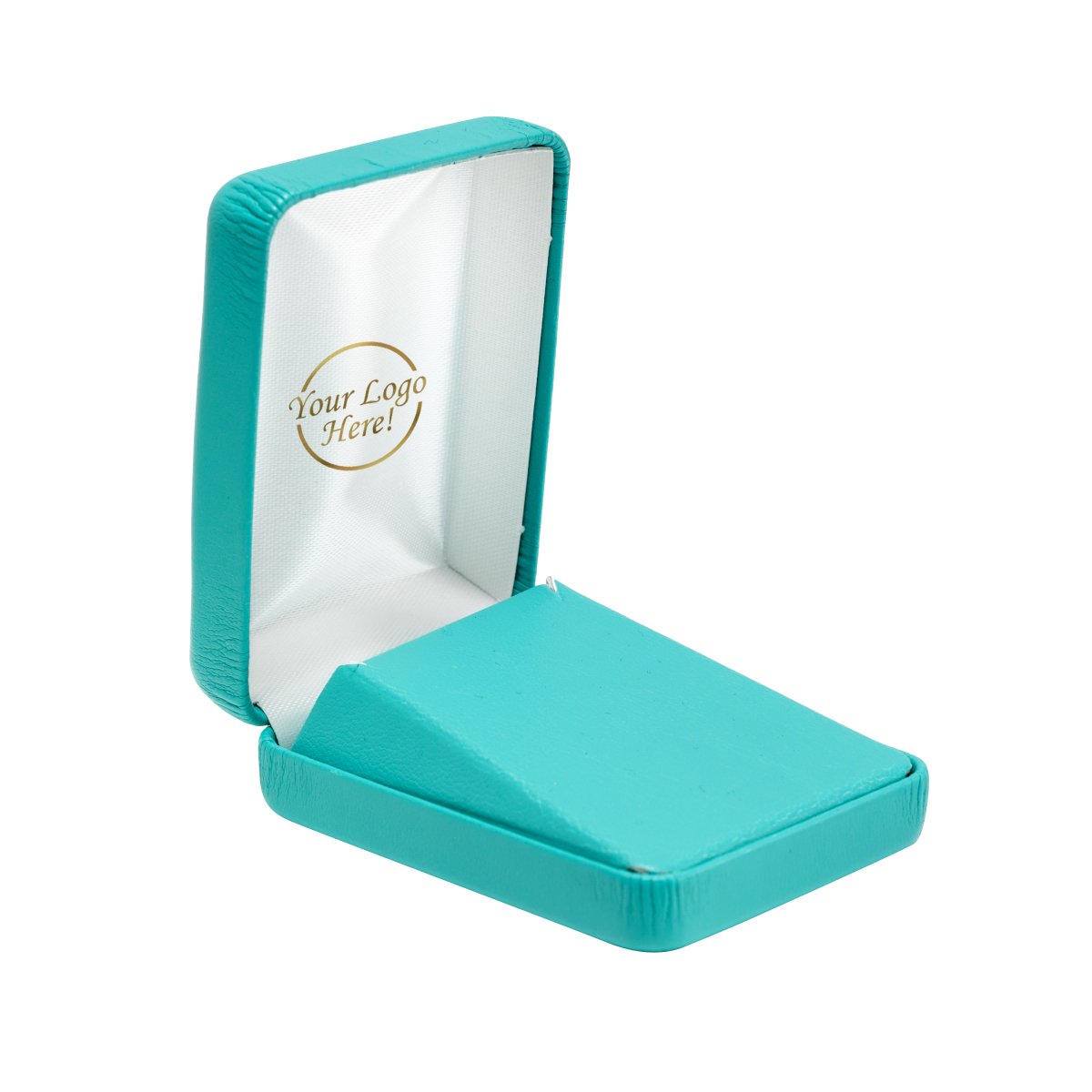 Vibrant Leatherette Pendant Box - Prestige and Fancy - Turquoise Leatherette