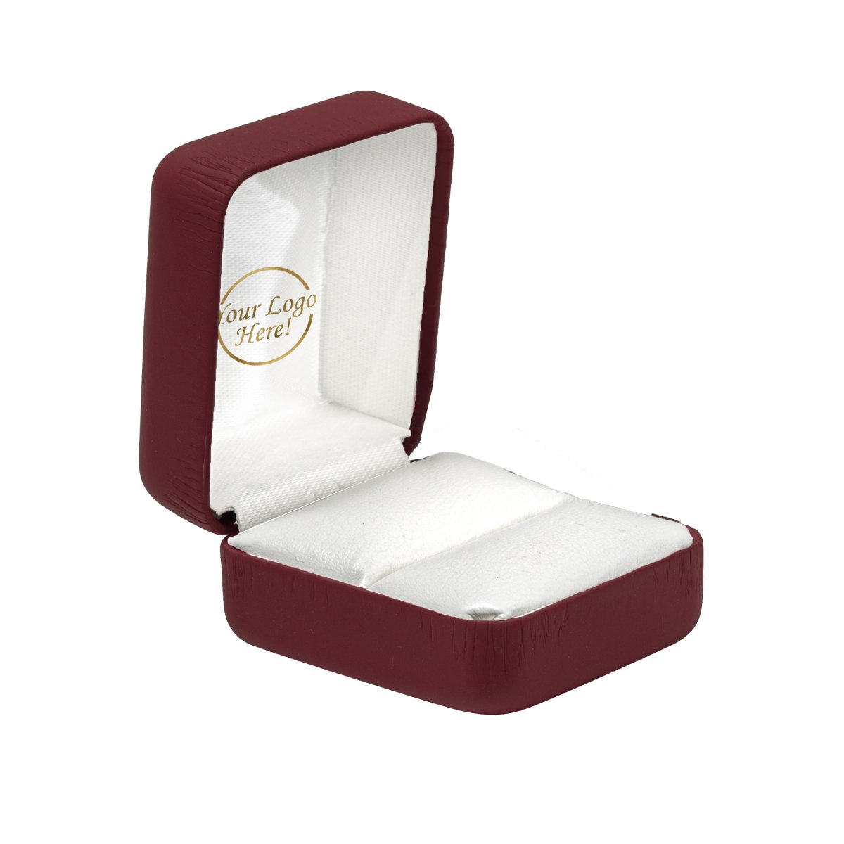 Vibrant Leatherette Ring Box - Prestige and Fancy - Burgundy Matte