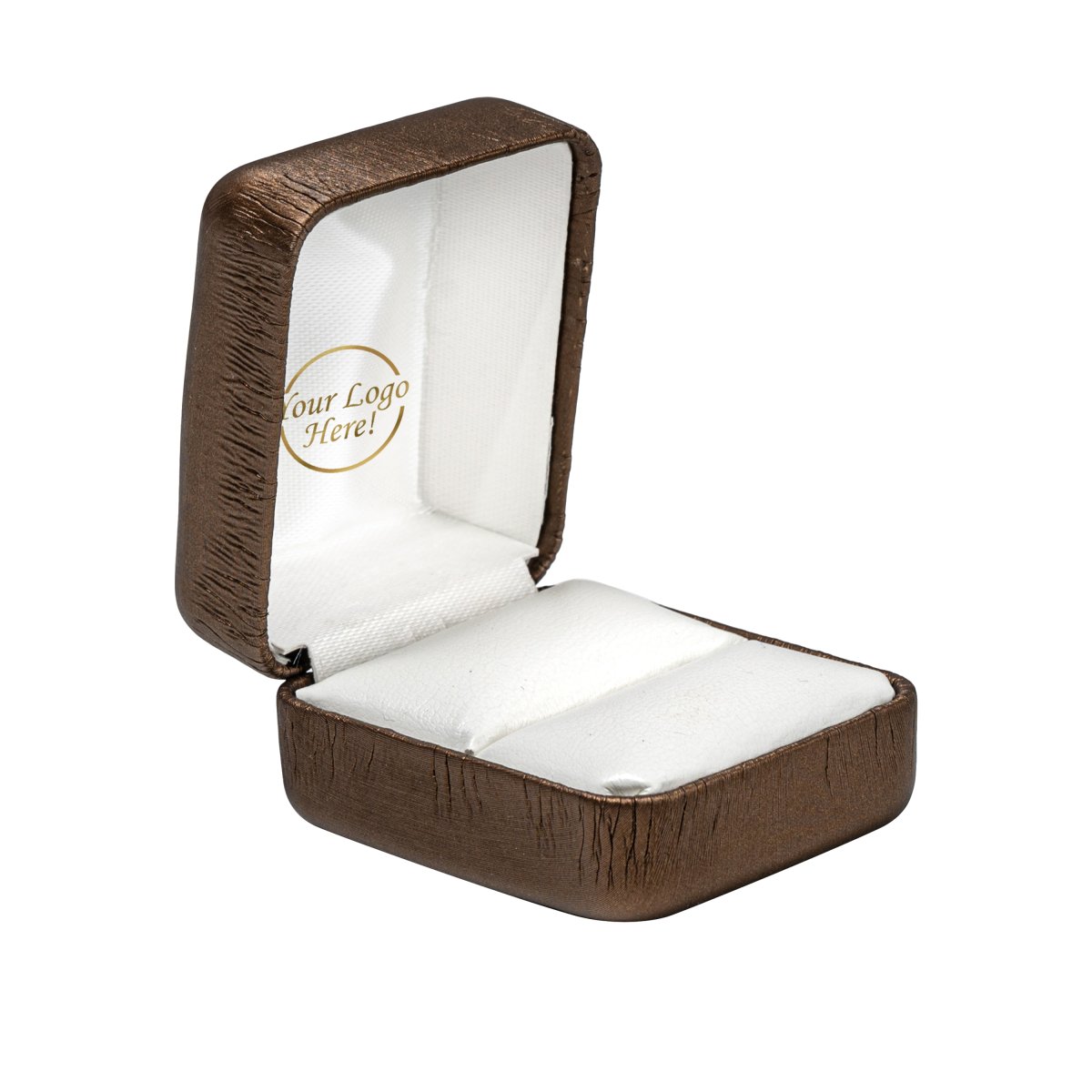 Vibrant Leatherette Ring Box - Prestige and Fancy - Bronze Brushed