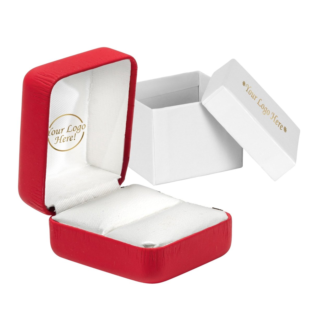 Vibrant Leatherette Ring Box - Prestige and Fancy - Red Matte