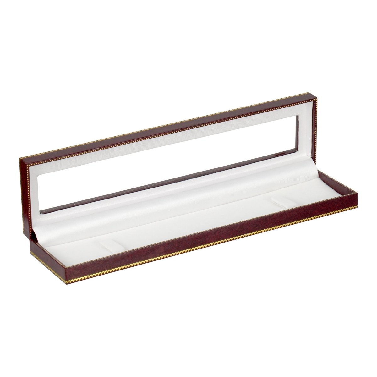 Window Leatherette Bracelet Box - Prestige and Fancy - Burgundy