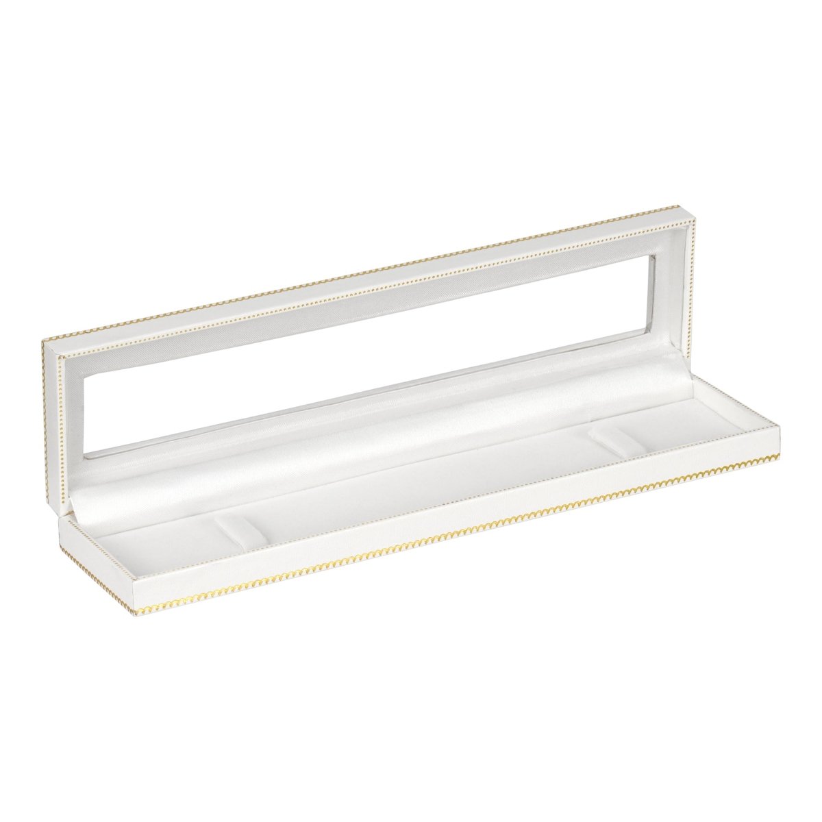 Window Leatherette Bracelet Box - Prestige and Fancy - White