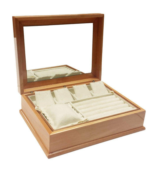 Wood Jewelry Box with Mirror - Prestige and Fancy -
