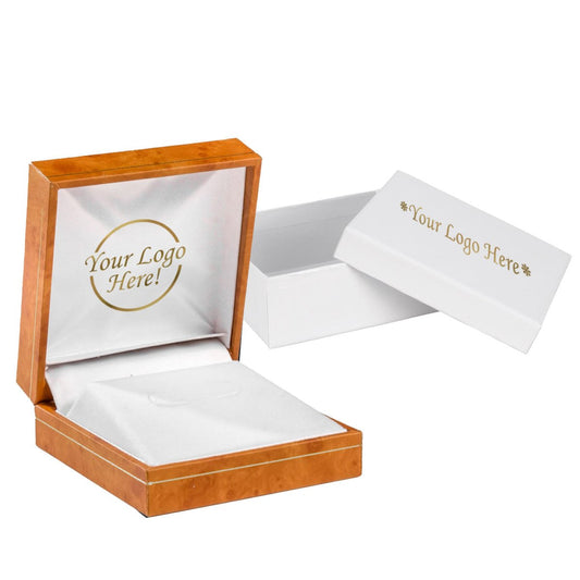 Woodgrain Leatherette Clip Earring Box - Prestige and Fancy -