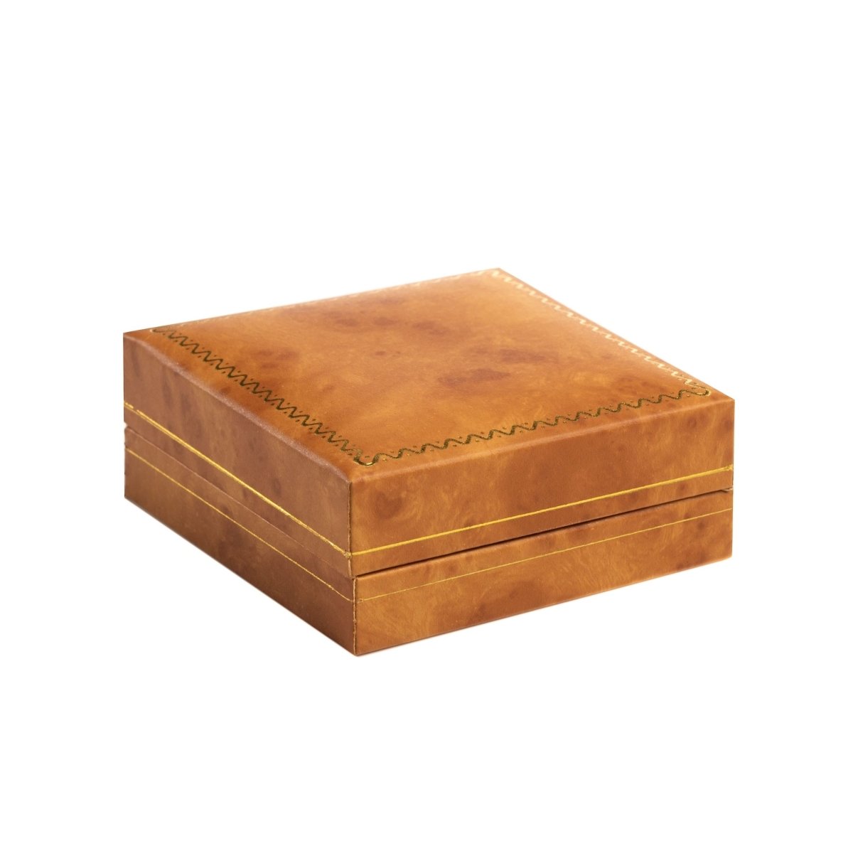 Woodgrain Leatherette Earring and Pendant Box - Prestige and Fancy -