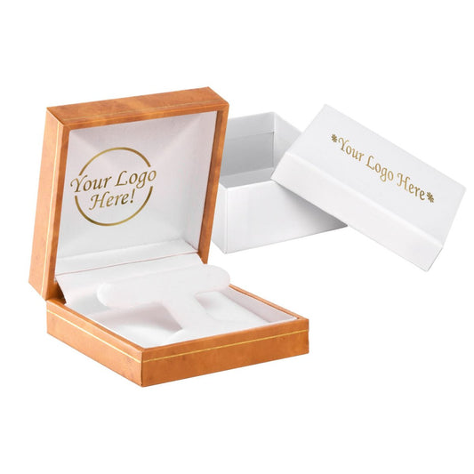 Woodgrain Leatherette Hoop Earring Box - Prestige and Fancy -
