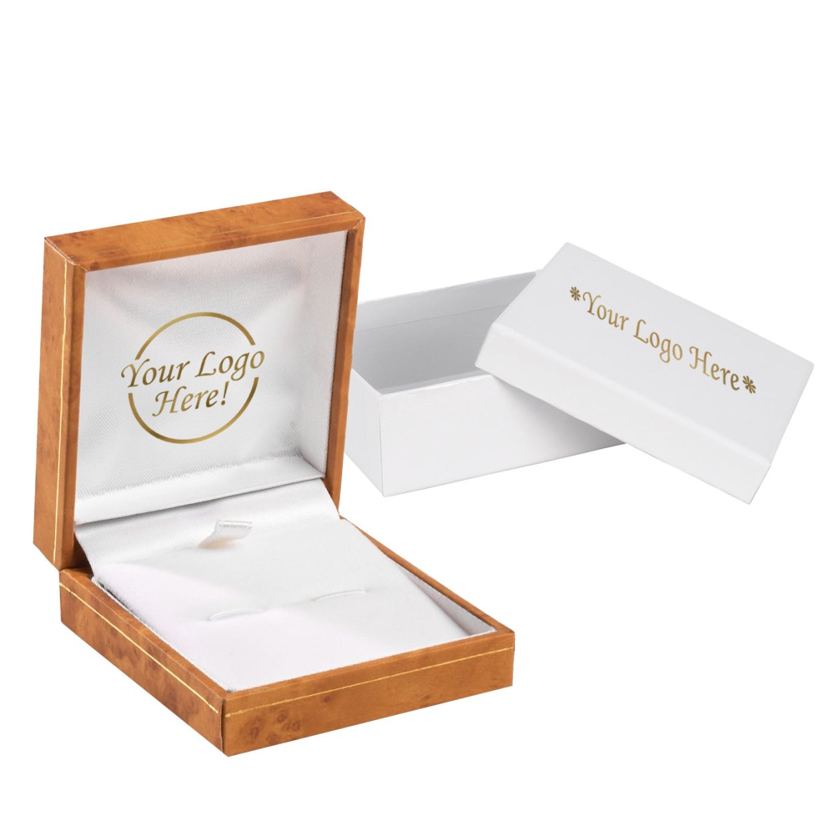 Woodgrain Leatherette Pendant and Hook Box - Prestige and Fancy -