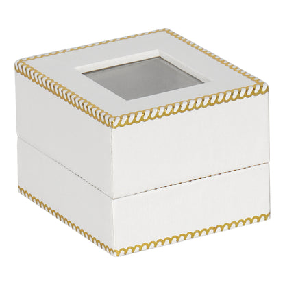 Window Leatherette Earring Box