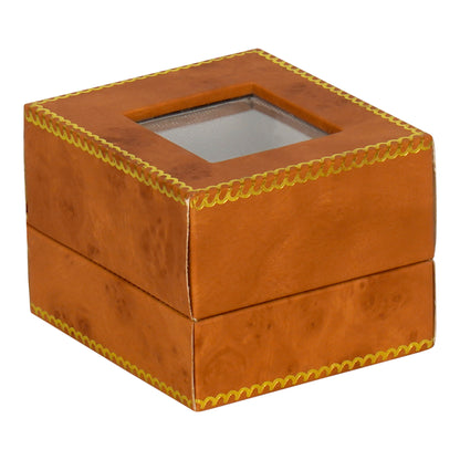 Window Leatherette Earring Box