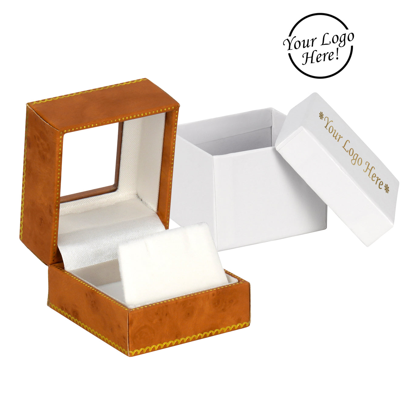 Window Leatherette Earring Box