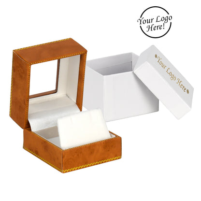 Window Leatherette Earring Box