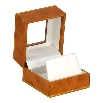 Window Leatherette Earring Box