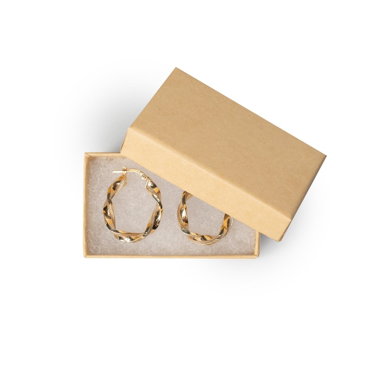 Cardboard Cotton Filled Earring Gift Box - Prestige and Fancy - Kraft