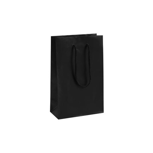 Classic Matte Laminated Gift Bag - 5 x 2.5 x 8 - Prestige and Fancy - Black
