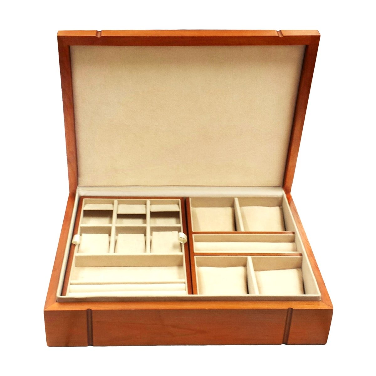 Deluxe Mahogany Jewelry Case - Prestige and Fancy -