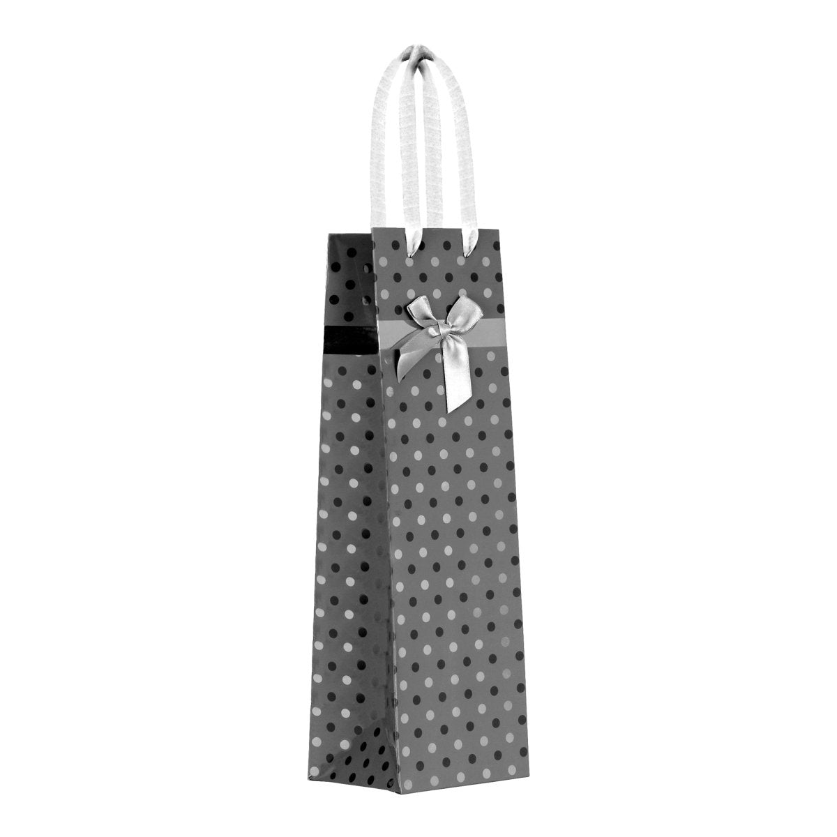 Polka-Dot Wine Gift Bags - Prestige and Fancy - Silver-White