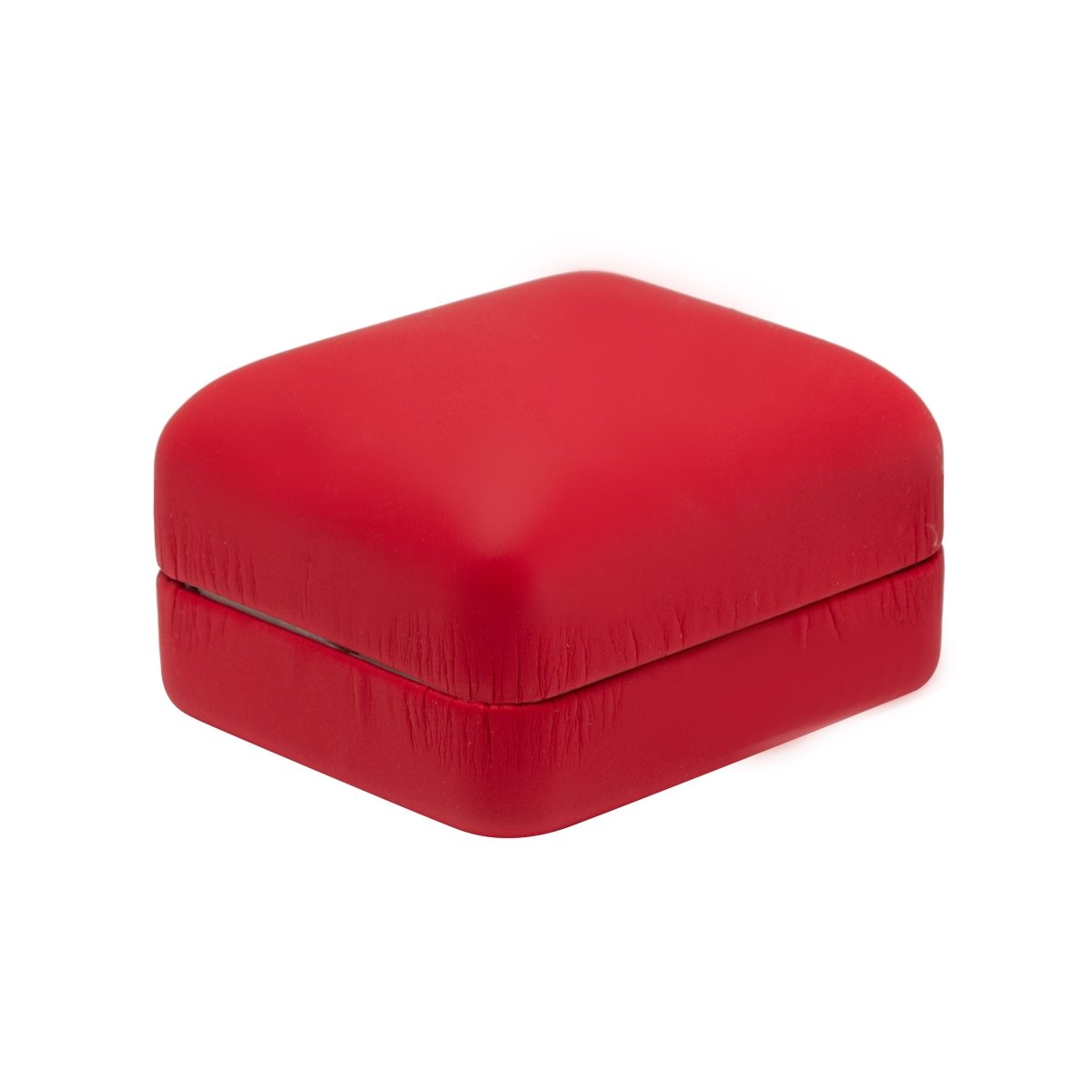 Vibrant Leatherette Double Ring Box - Prestige and Fancy - Red Matte