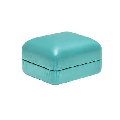 Vibrant Leatherette Double Ring Box - Prestige and Fancy - Turquoise Leatherette