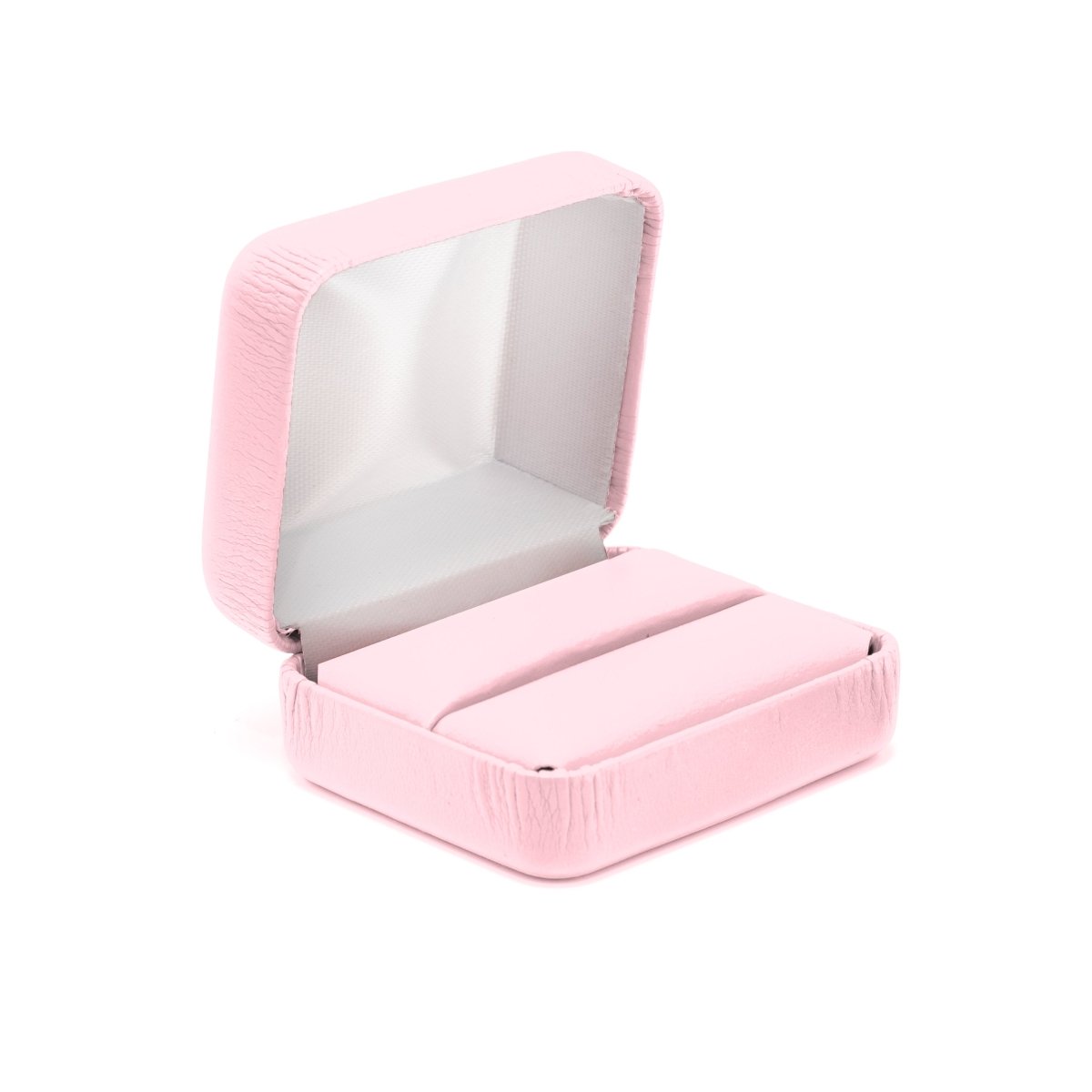 Vibrant Leatherette Double Ring Box - Prestige and Fancy - Pink Leatherette