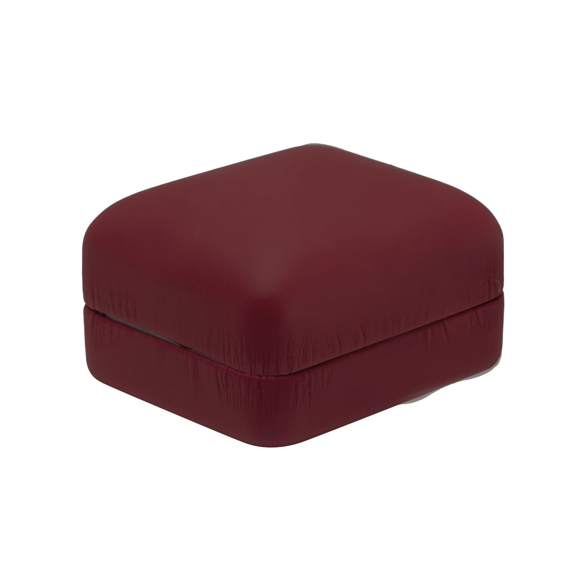 Vibrant Leatherette Double Ring Box - Prestige and Fancy - Burgundy Matte