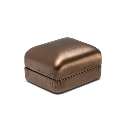 Vibrant Leatherette Double Ring Box - Prestige and Fancy - Bronze Brushed