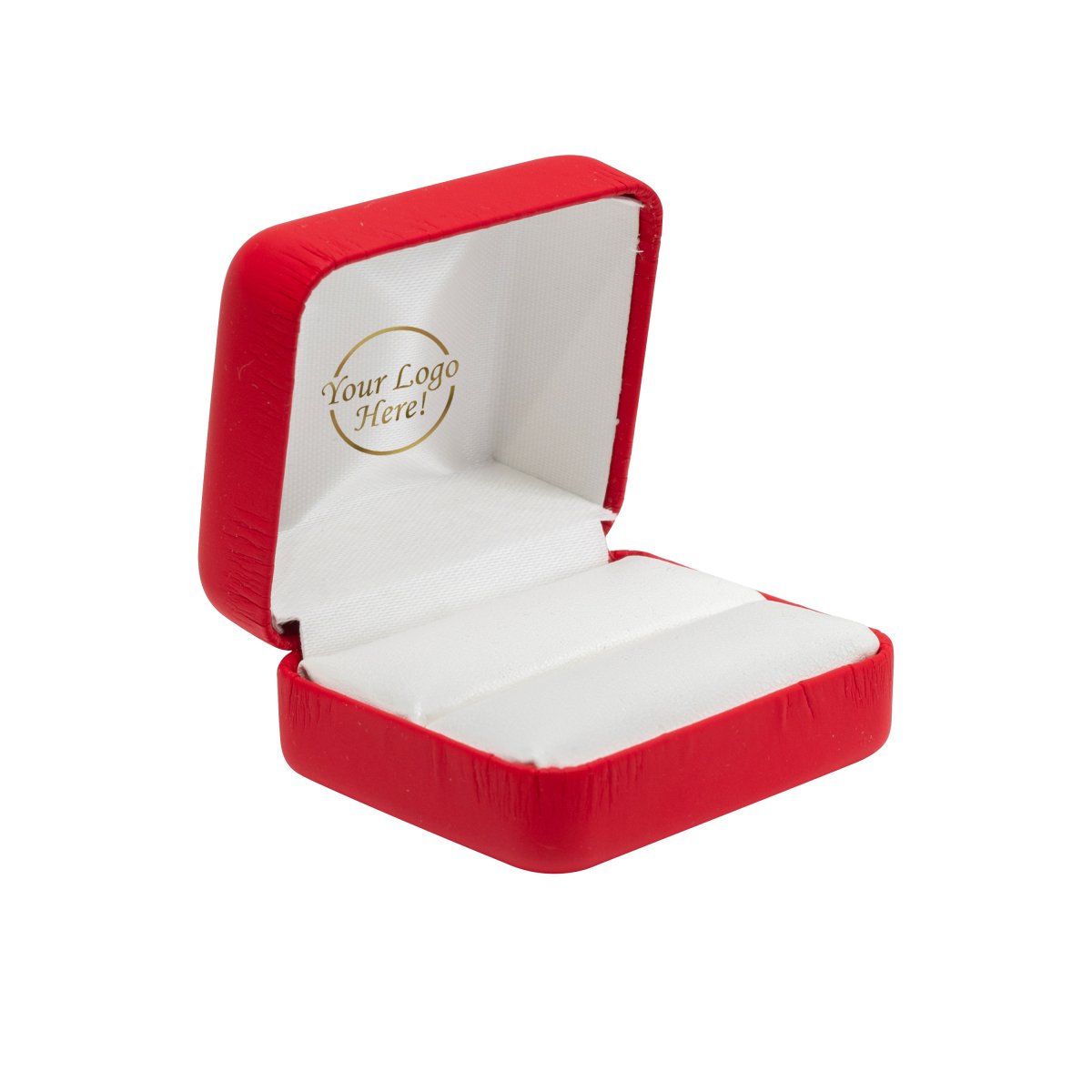 Vibrant Leatherette Double Ring Box - Prestige and Fancy - Red Matte